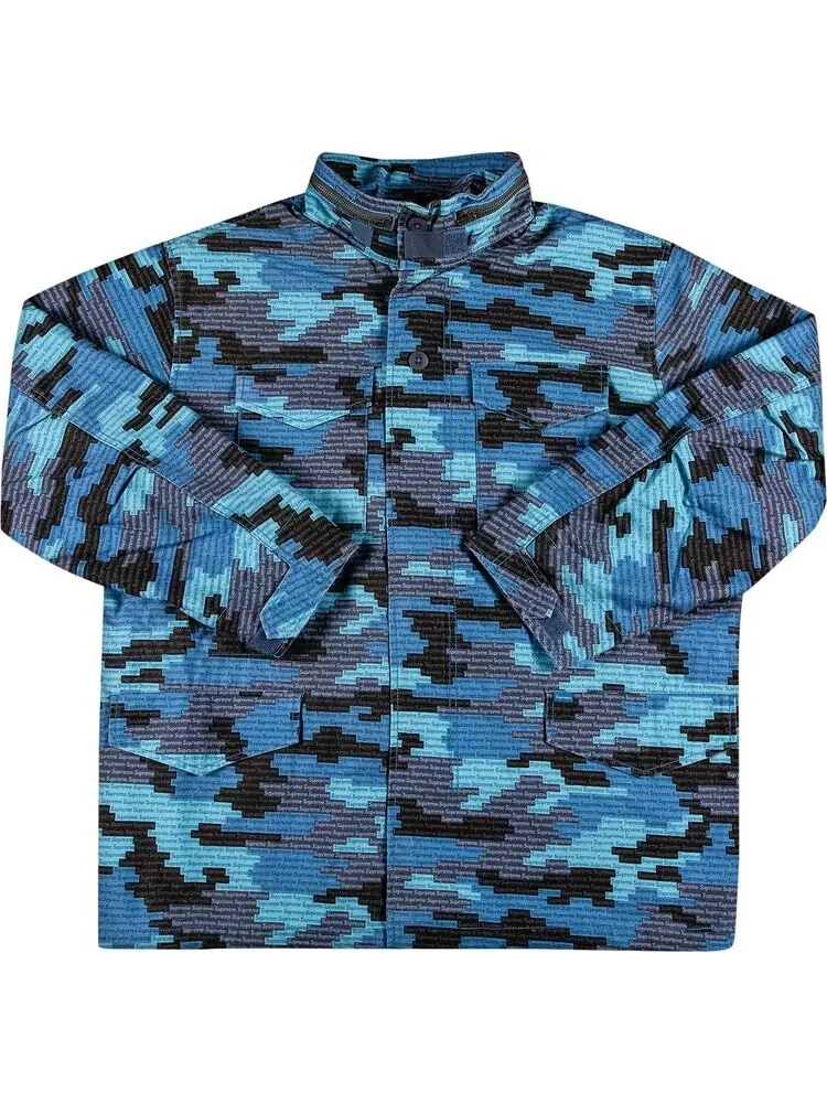 Куртка Supreme Logo Camo M-65 Jacket Blue — изображение 1 из 2, синий
