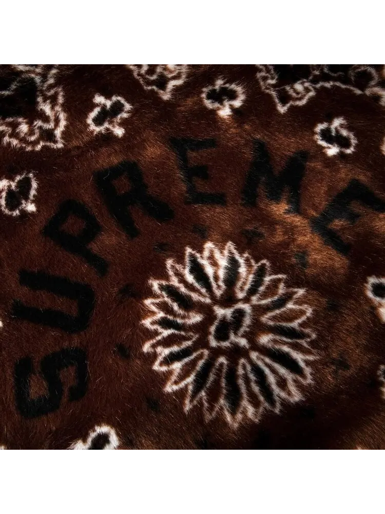 Куртка Supreme Bandana Faux Fur Bomber Jacket 'Brown' — изображение 3 из 3, коричневый