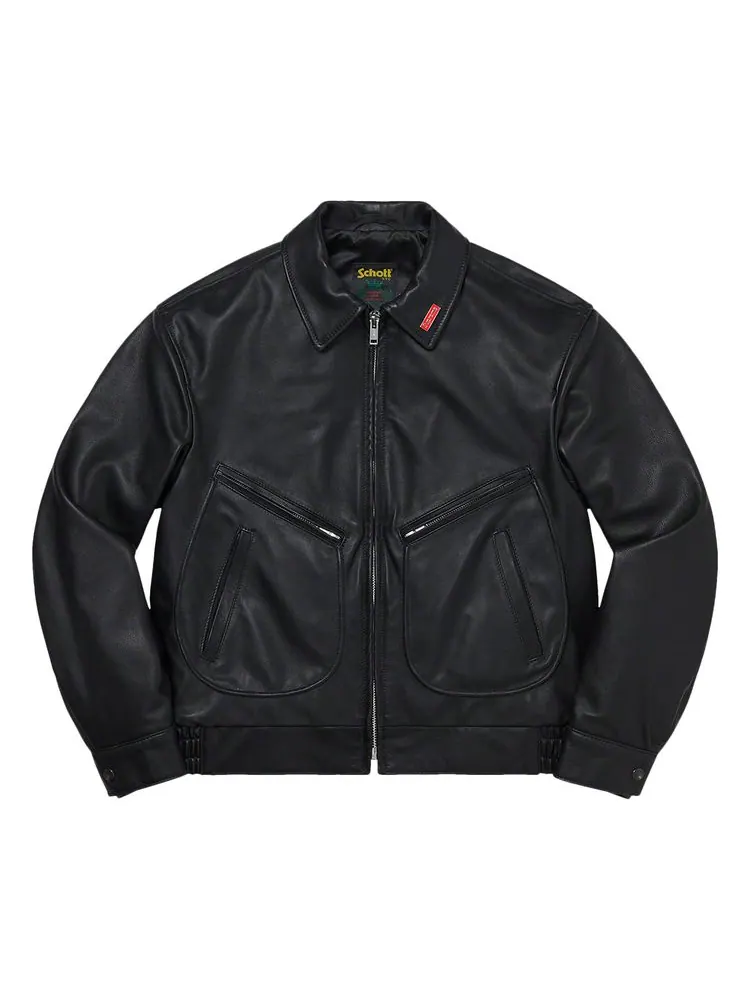 Куртка Supreme x Schott Leather Work Jacket 'Black' — изображение 1 из 2, черный