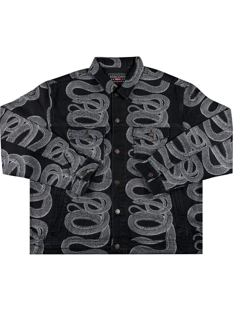 Куртка Supreme x Hysteric Glamour Snake Denim Trucker Jacket 'Black' — изображение 1 из 2, черный