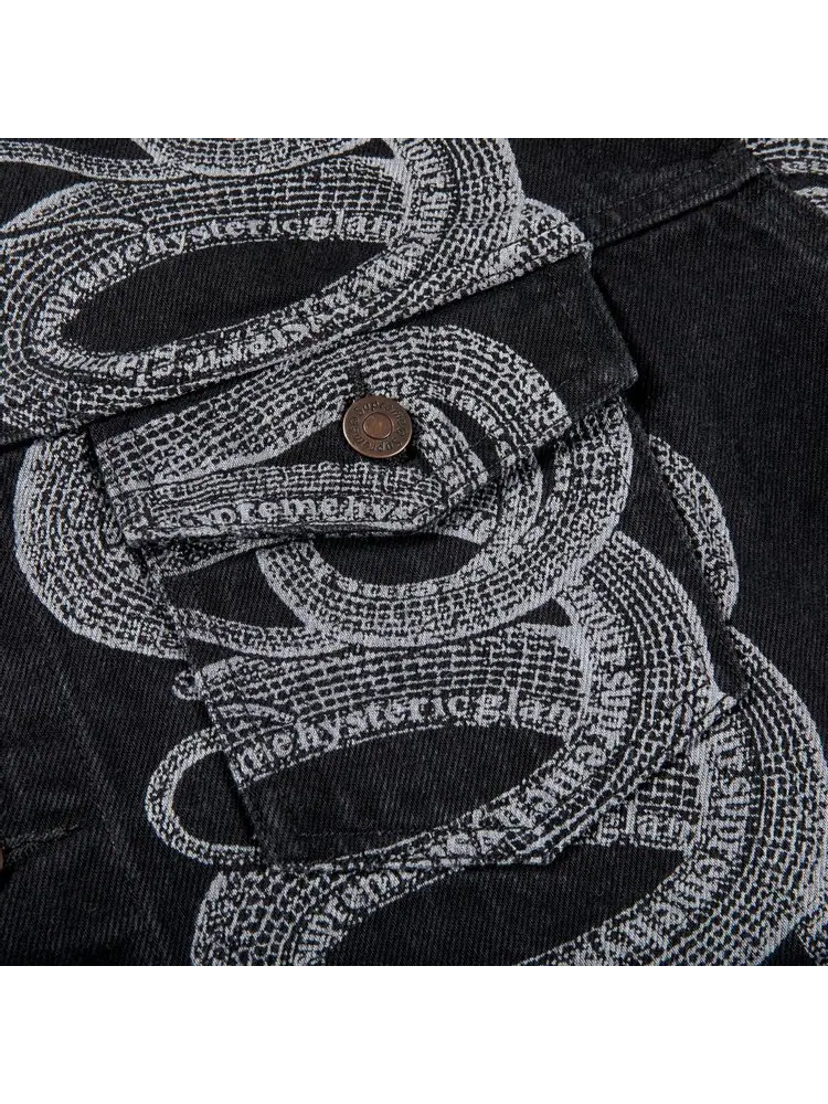 Куртка Supreme x Hysteric Glamour Snake Denim Trucker Jacket 'Black' — изображение 2 из 2, черный