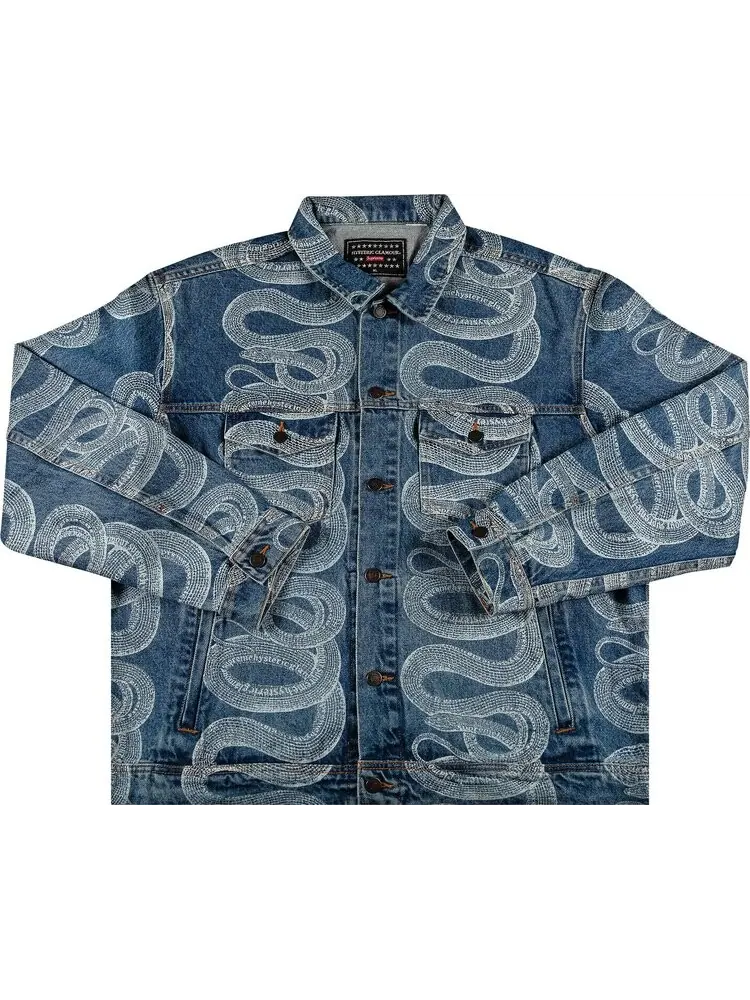 Куртка Supreme x Hysteric Glamour Snake Denim Trucker Jacket 'Blue' — изображение 1 из 2, синий