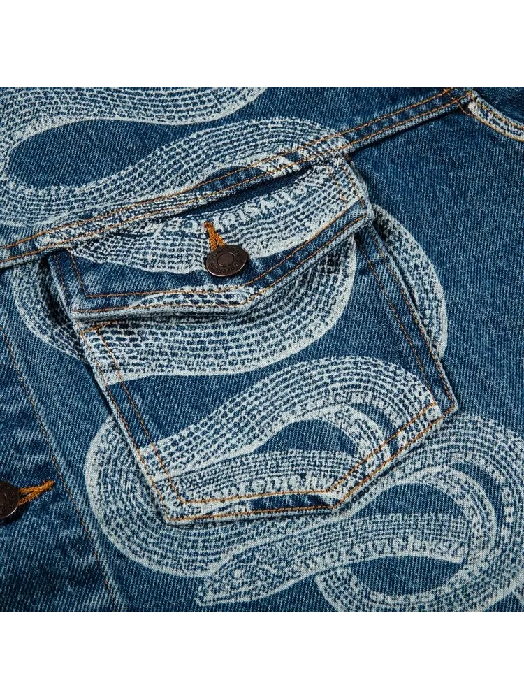 Куртка Supreme x Hysteric Glamour Snake Denim Trucker Jacket 'Blue' — изображение 2 из 2, синий
