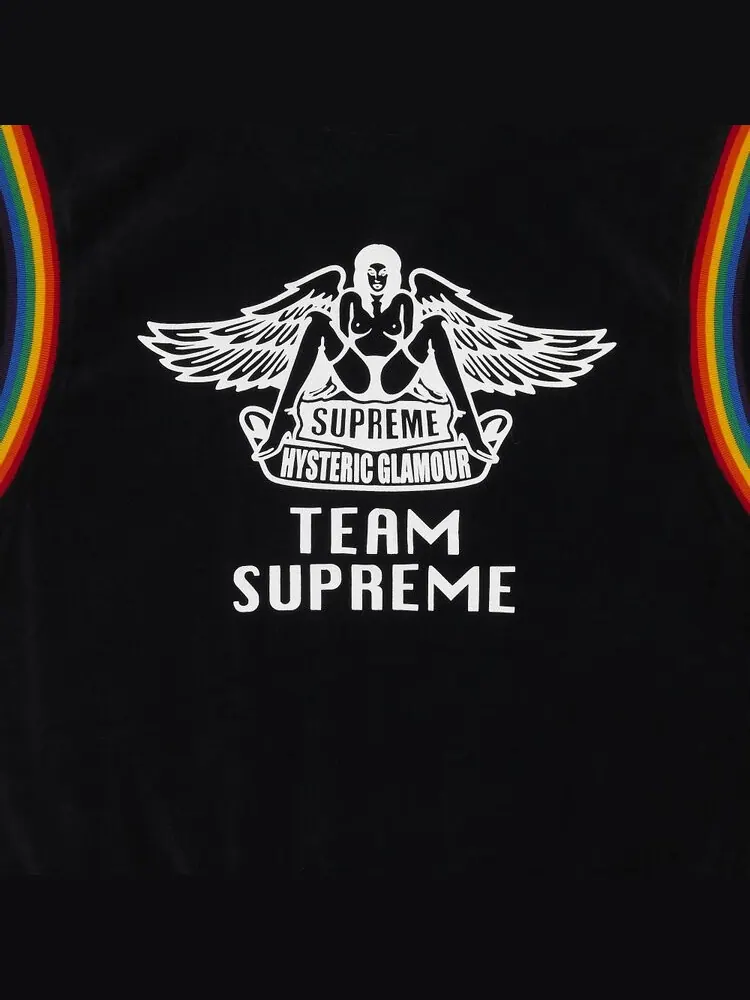 Куртка Supreme x Hysteric Glamour Velour Track Jacket 'Black' — изображение 3 из 3, черный