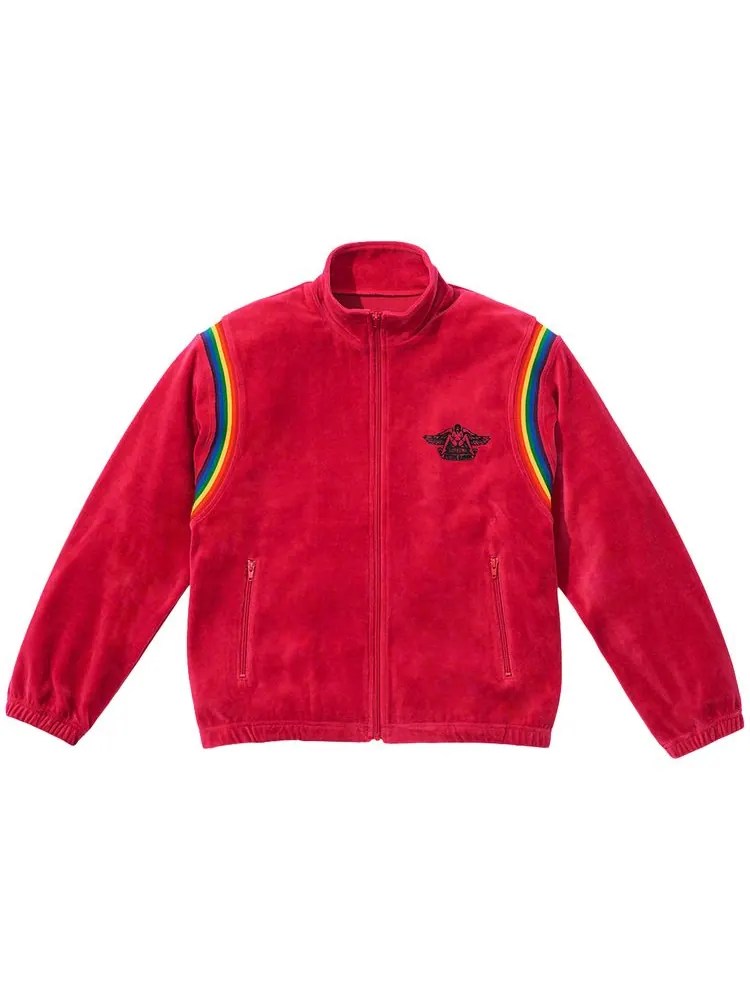 Куртка Supreme x Hysteric Glamour Velour Track Jacket 'Dusty Red' — изображение 1 из 2, красный