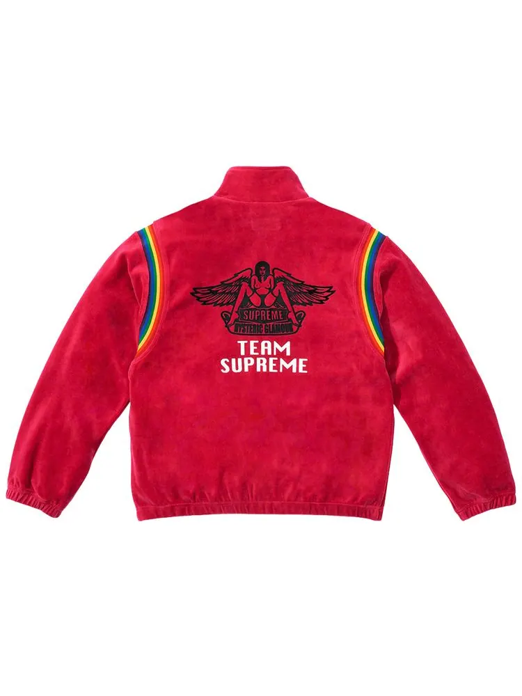 Куртка Supreme x Hysteric Glamour Velour Track Jacket 'Dusty Red' — изображение 2 из 2, красный