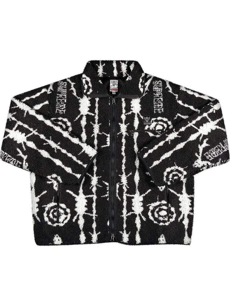 Куртка Supreme x SOUTH2 WEST8 Fleece Jacket 'Black' — изображение 1 из 2, черный