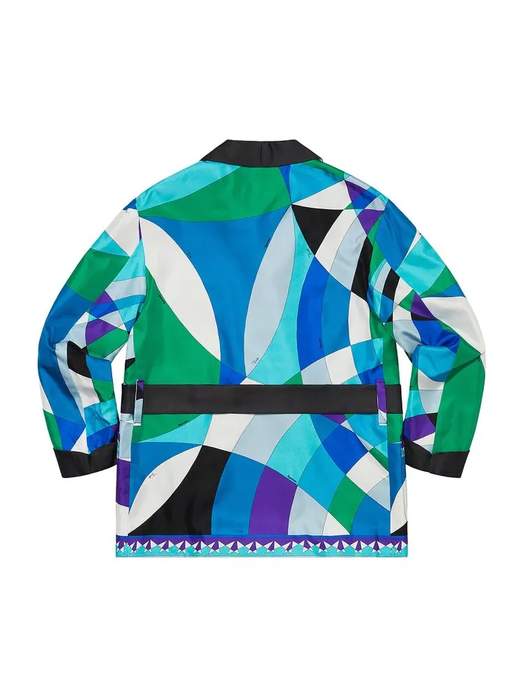 Куртка Supreme x Emilio Pucci Silk Smoking Jacket 'Blue' — изображение 2 из 2, синий