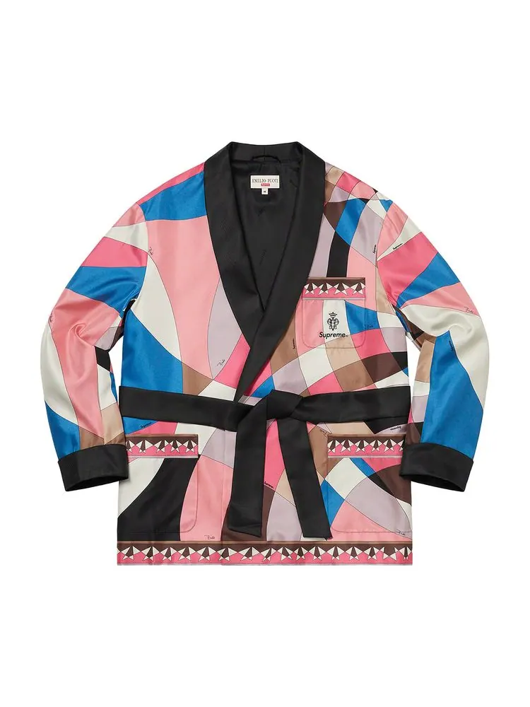 Куртка Supreme x Emilio Pucci Silk Smoking Jacket 'Dusty Pink' — изображение 1 из 2, розовый