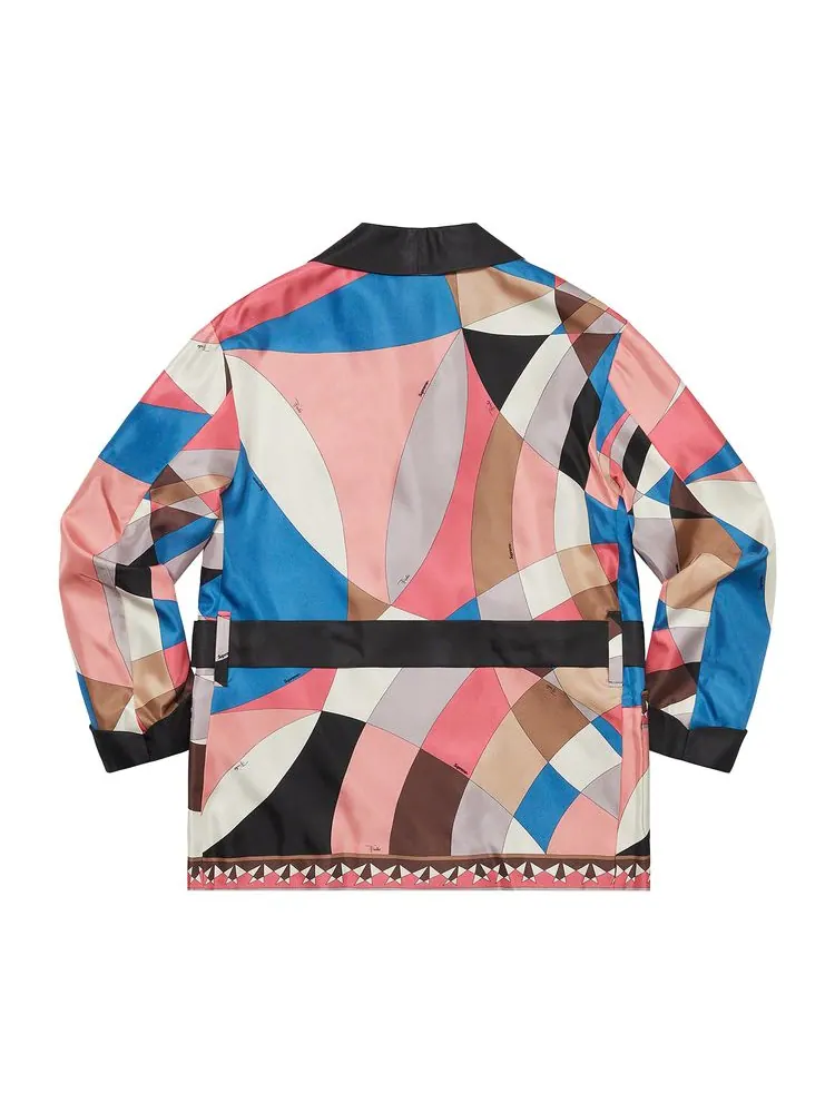 Куртка Supreme x Emilio Pucci Silk Smoking Jacket 'Dusty Pink' — изображение 2 из 2, розовый