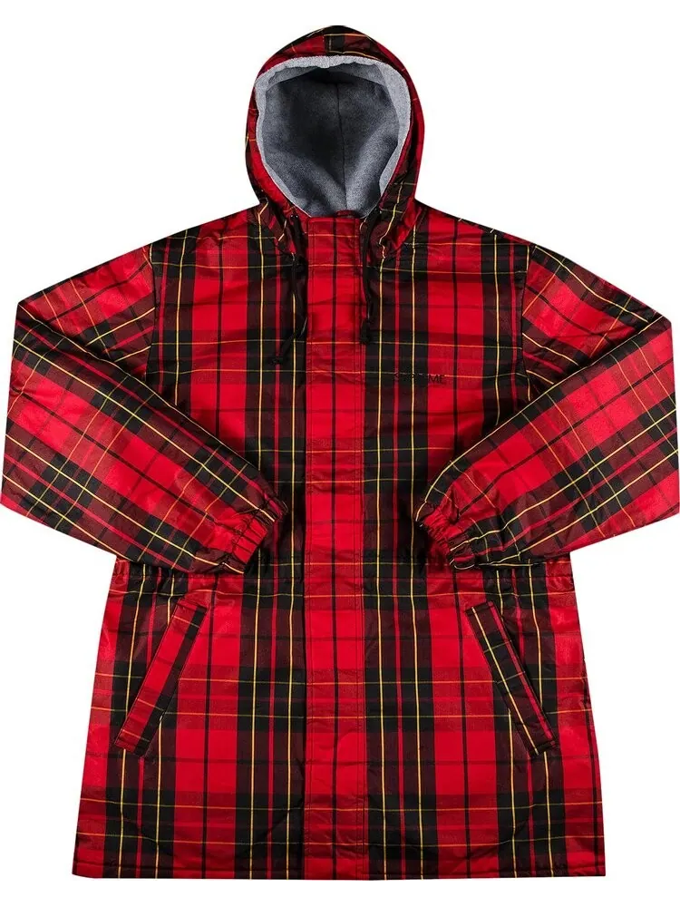 Парка Supreme x Polartec Lined Sidline Parka 'Tartan' — изображение 1 из 3, красный