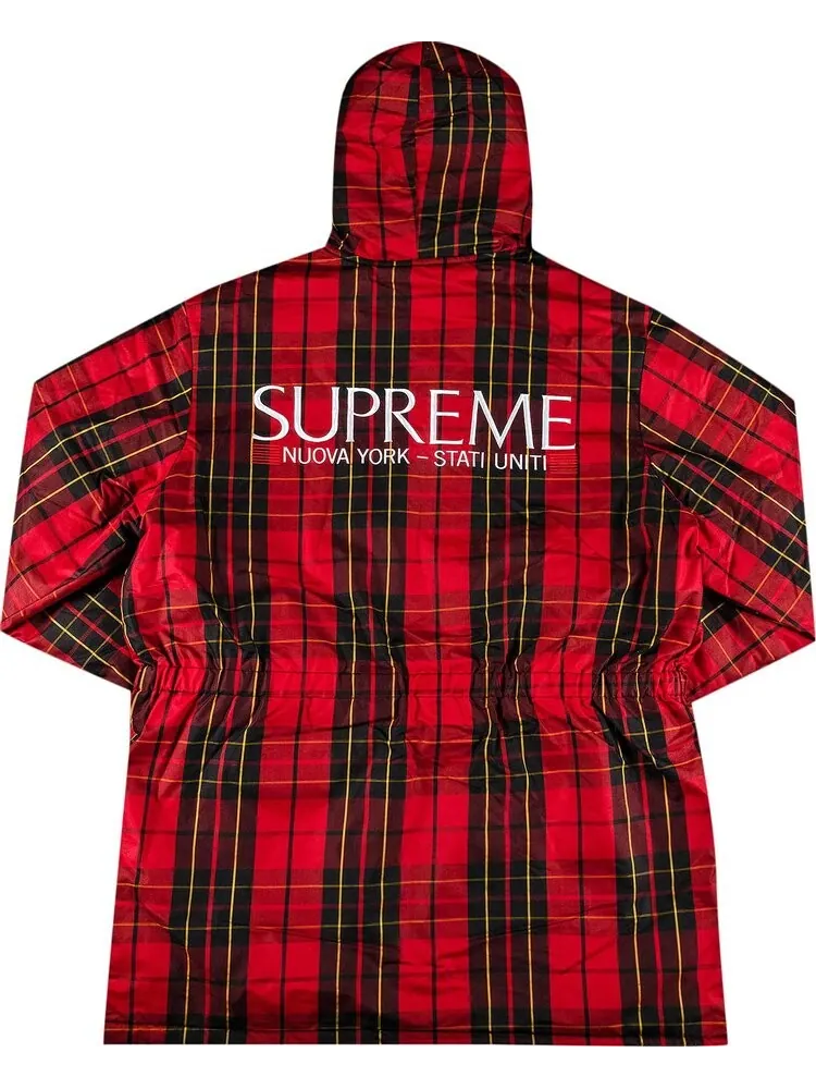 Парка Supreme x Polartec Lined Sidline Parka 'Tartan' — изображение 2 из 3, красный