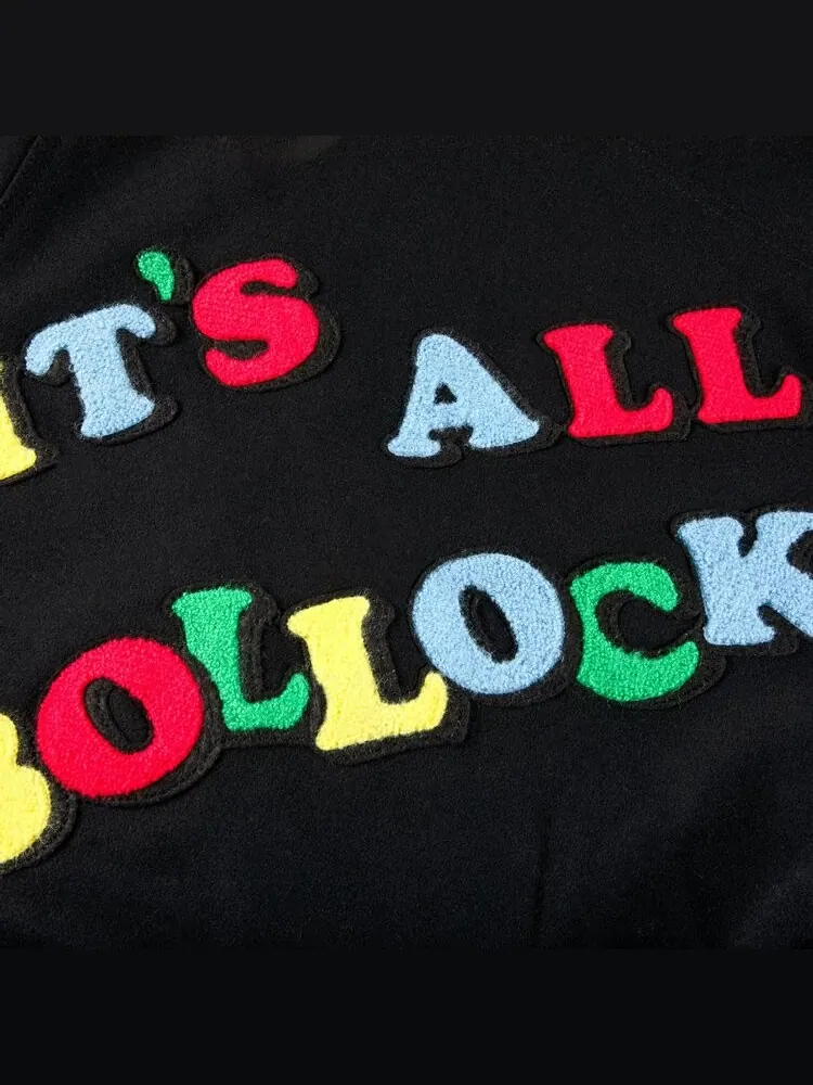 Куртка Supreme x Jamie Reid It's All Bollocks Varsity Jacket 'Black' — изображение 3 из 3, черный