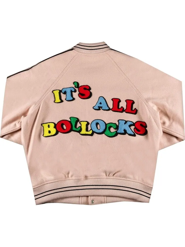 Куртка Supreme x Jamie Reid Its All Bollocks Varsity Jacket Dusty Pink — изображение 2 из 3, розовый