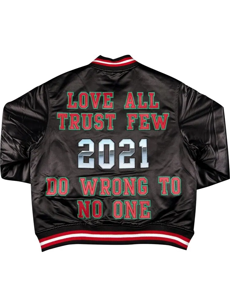 Куртка Supreme x Mitchell And Ness Satin Varsity Jacket 'Black' — изображение 2 из 3, черный