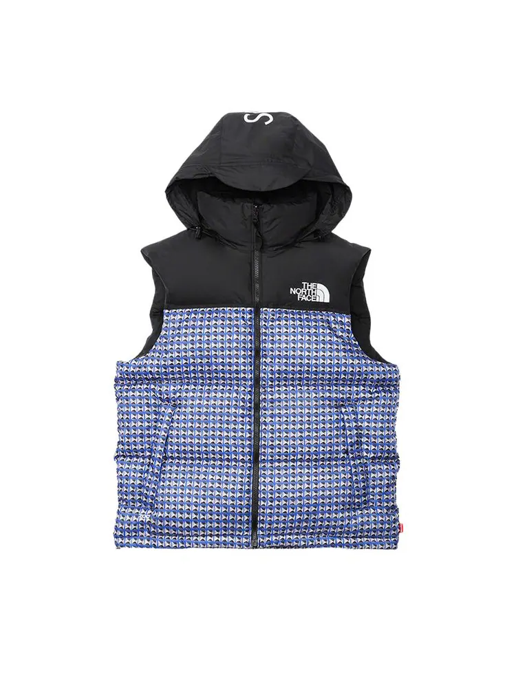 Утепленный жилет Supreme x The North Face Studded Nuptse Vest 'Royal' — изображение 1 из 2, королевский