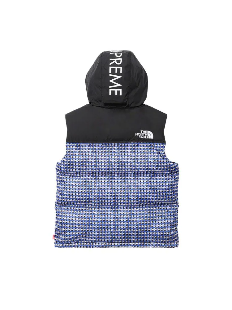 Утепленный жилет Supreme x The North Face Studded Nuptse Vest 'Royal' — изображение 2 из 2, королевский