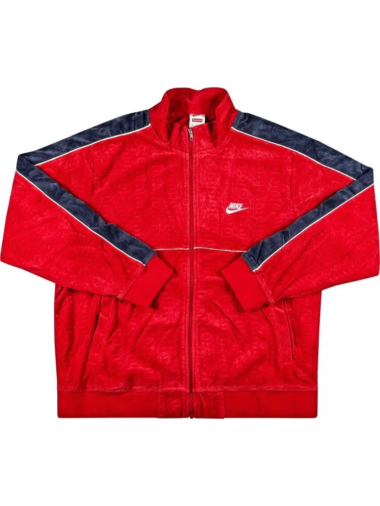 Куртка Supreme x Nike Velour Track Jacket 'Red' — изображение 1 из 2, красный