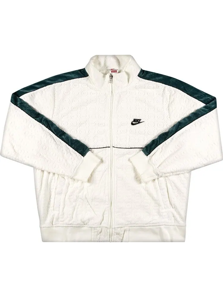 Куртка Supreme x Nike Velour Track Jacket 'White' — изображение 1 из 2, белый