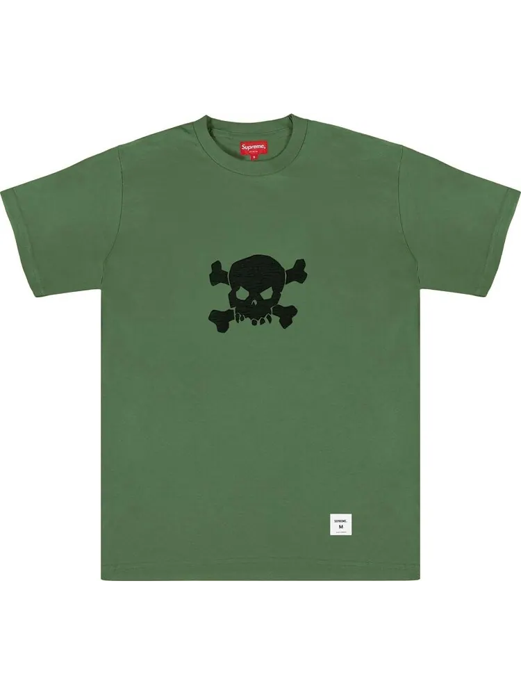 Футболка Supreme Skull Short-Sleeve Top 'Olive' — изображение 1 из 1, зеленый