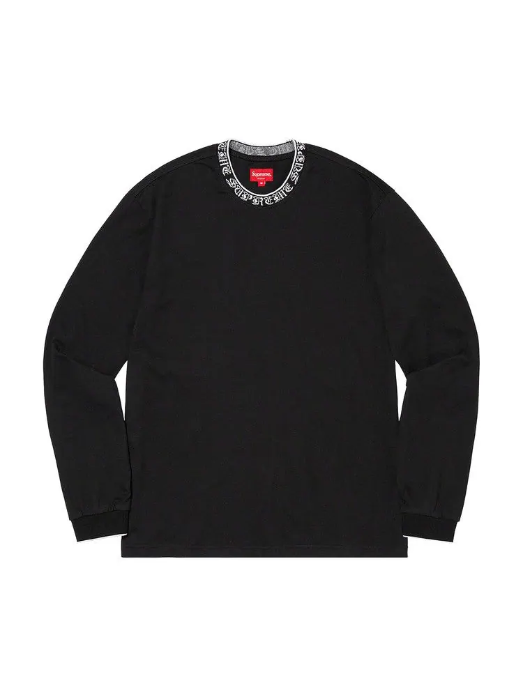 Топ Supreme Old English Collar Logo Long-Sleeve Top — изображение 1 из 1, черный
