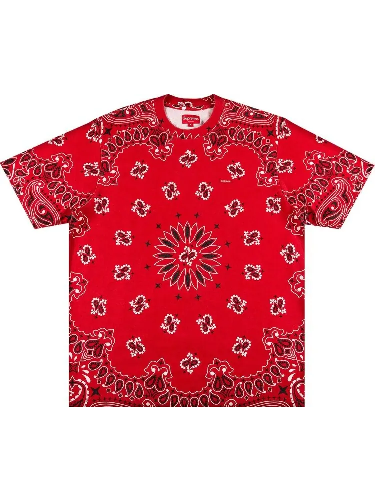 Футболка Supreme Small Box Tee 'Red Bandana' — изображение 1 из 2, красный