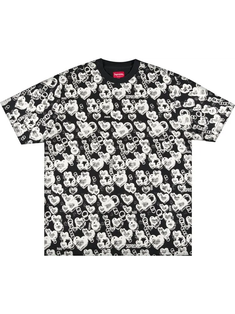 Футболка Supreme Hearts Short-Sleeve Top 'Black' — изображение 1 из 2, черный