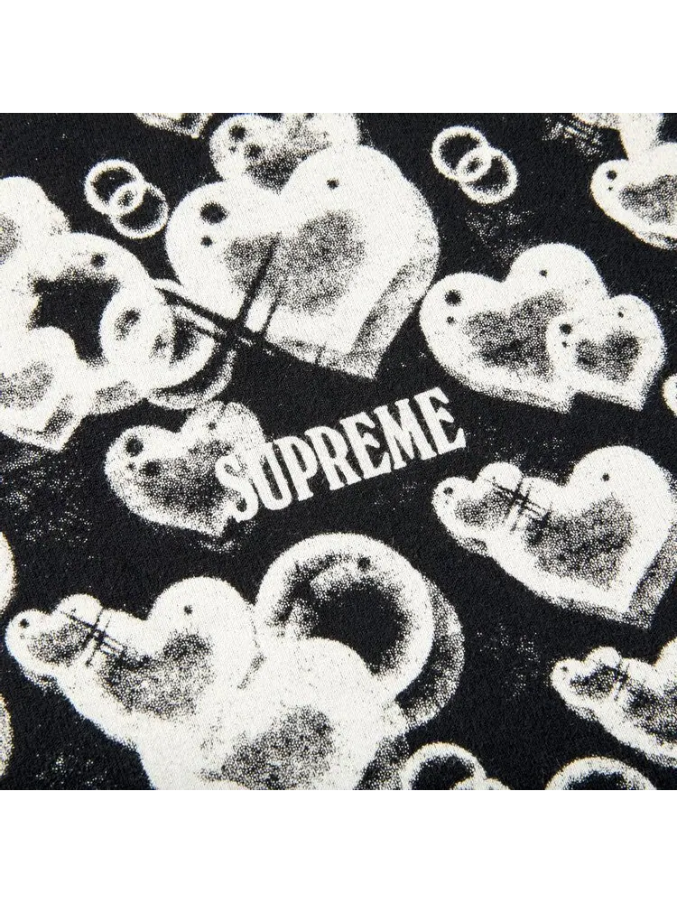 Футболка Supreme Hearts Short-Sleeve Top 'Black' — изображение 2 из 2, черный