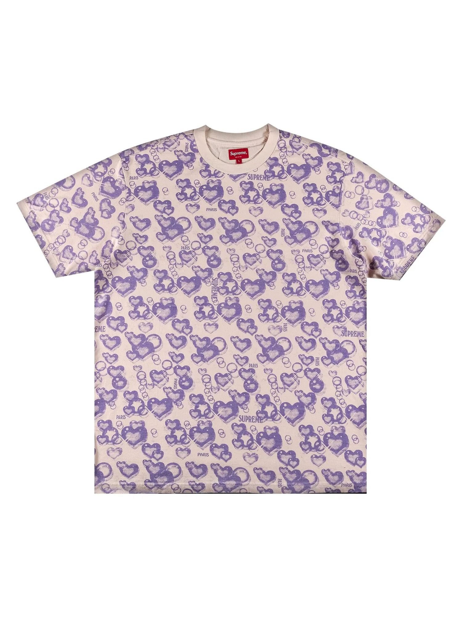 Топ с короткими рукавами Supreme Hearts — изображение 1 из 2, светло-розовый