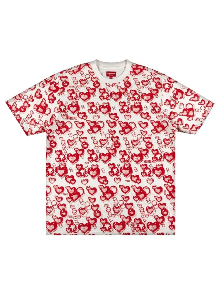 Футболка Supreme Hearts Short-Sleeve Top 'White' — изображение 1 из 2, белый