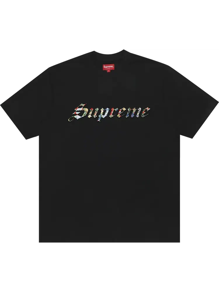 Футболка Supreme Floral Appliqué Short-Sleeve Top 'Black' — изображение 1 из 1, черный