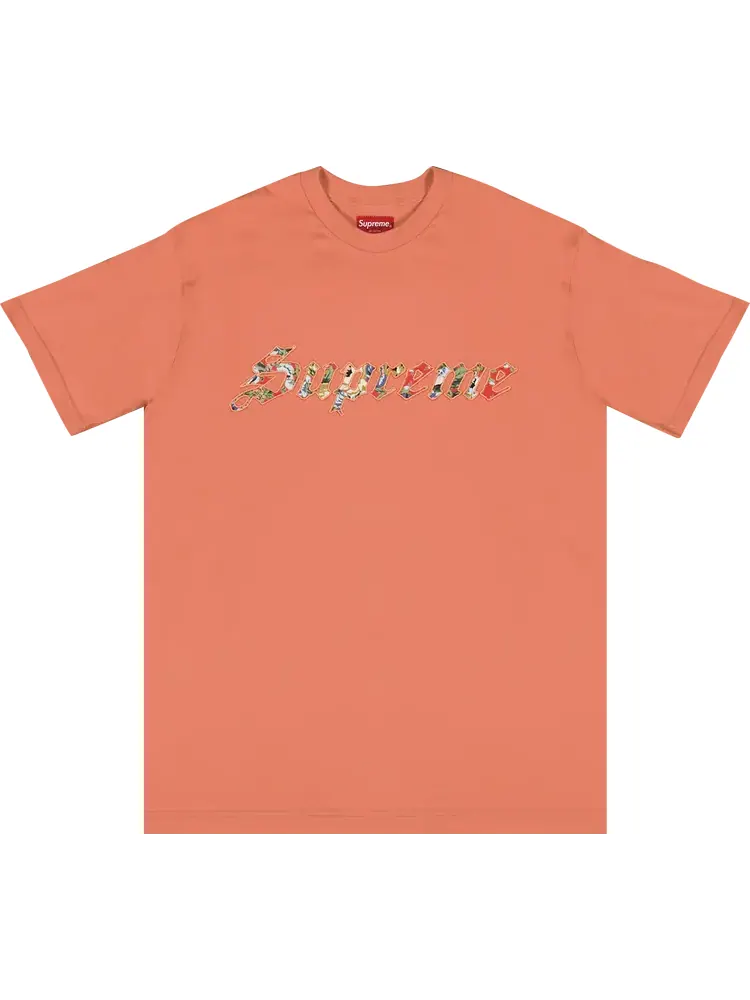 Футболка Supreme Floral Appliqué Short-Sleeve Top 'Coral' — изображение 1 из 1, оранжевый
