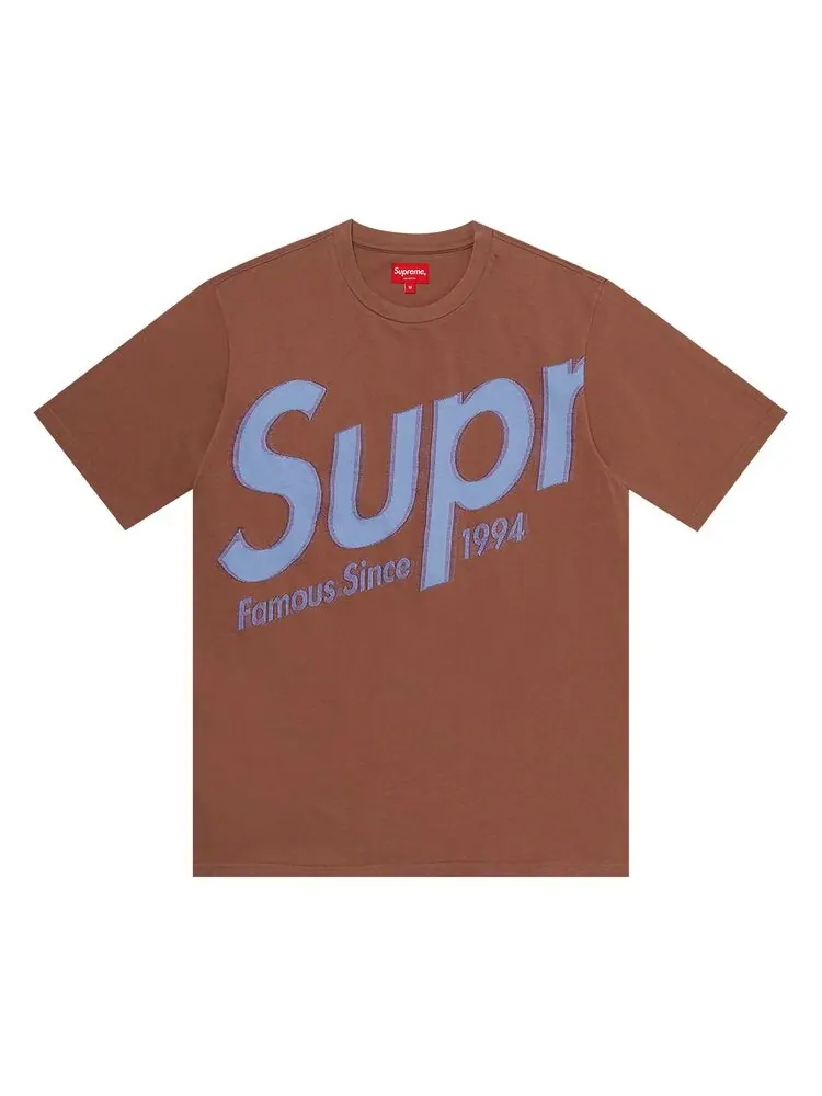 Топ Supreme Intarsia Spellout Short-Sleeve Top Brown — изображение 1 из 1, коричневый