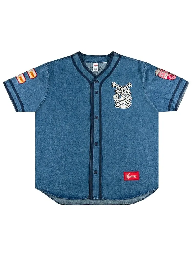 Джерси Supreme Patches Denim Baseball 'Denim' — изображение 1 из 3, синий