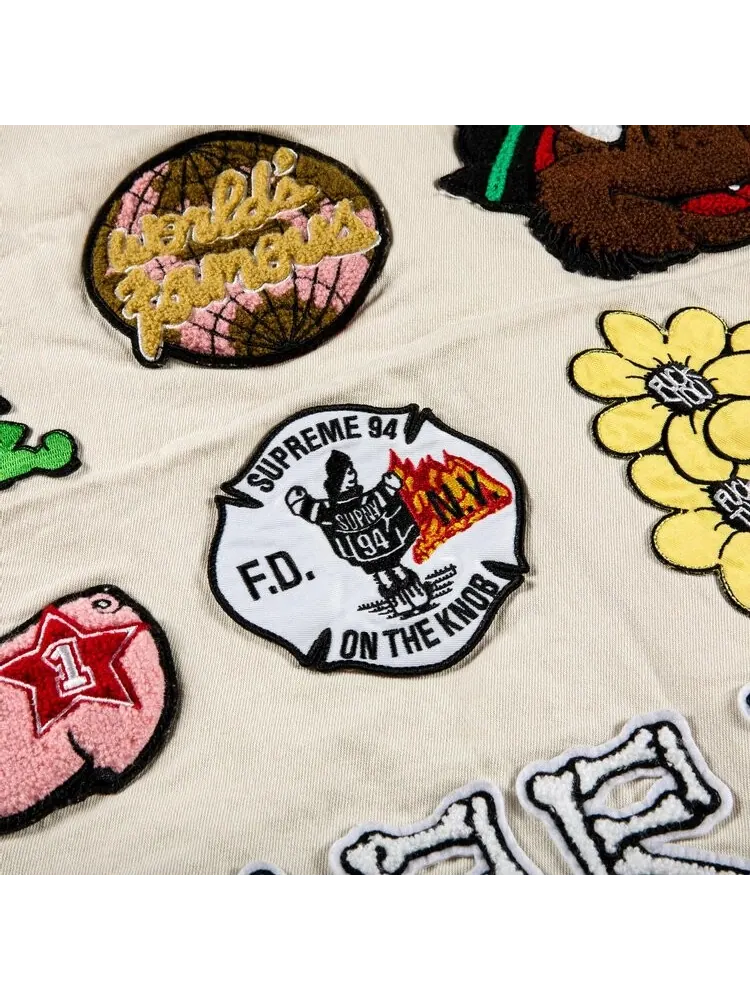 Футболка Supreme Patches Denim Baseball Jersey 'Natural' — изображение 3 из 3, загар