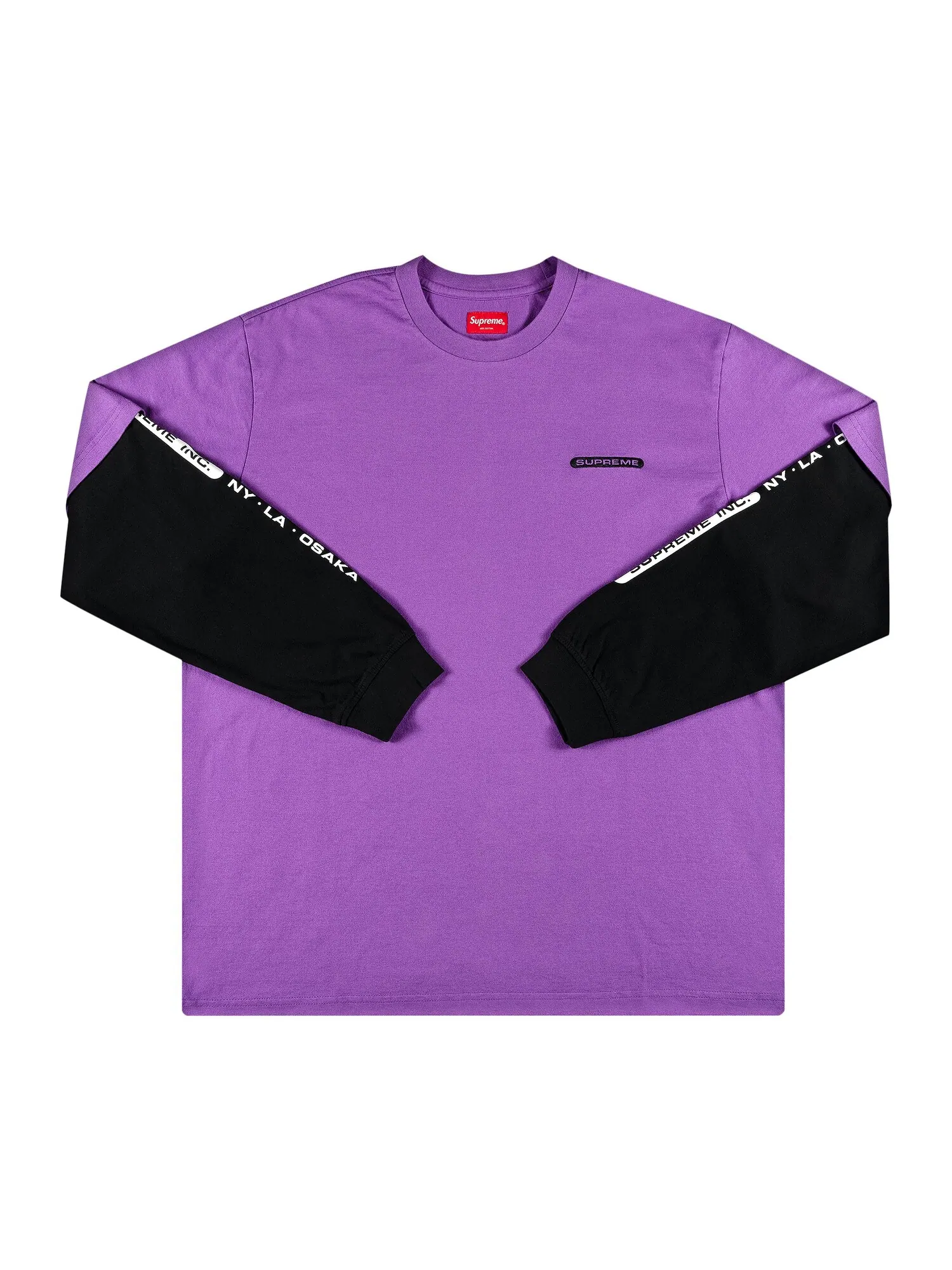 Топ с длинными рукавами и вставками Supreme Inc. — изображение 1 из 2, фиолетовый