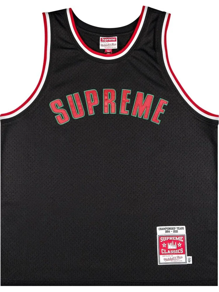 Футболка Supreme x Mitchell And Ness Basketball Jersey 'Black' — изображение 1 из 3, черный