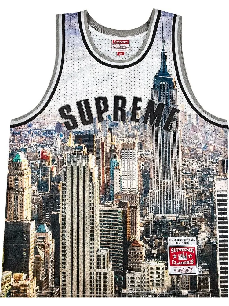 Футболка Supreme x Mitchell And Ness Basketball Jersey 'Skyline' — изображение 1 из 3, мульти