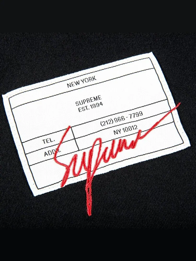 Футболка Supreme Signature Label Short-Sleeve Top 'Black' — изображение 2 из 2, черный