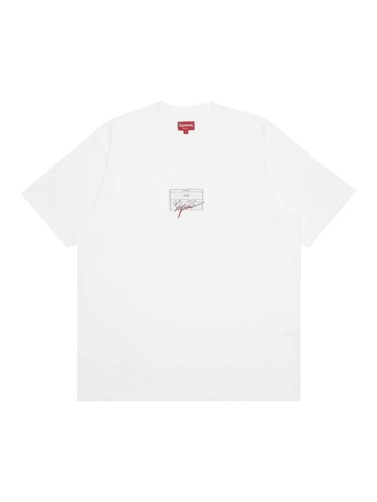 Футболка Supreme Signature Label Short-Sleeve Top 'White' — изображение 1 из 3, белый