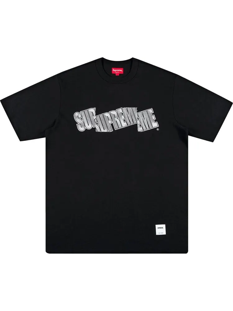 Футболка Supreme Cut Logo Short-Sleeve Top 'Black' — изображение 1 из 2, черный
