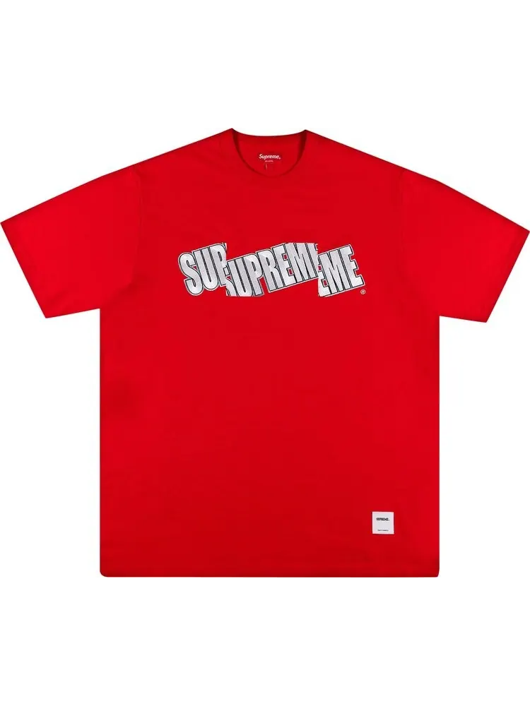 Футболка Supreme Cut Logo Short-Sleeve Top 'Red' — изображение 1 из 2, красный