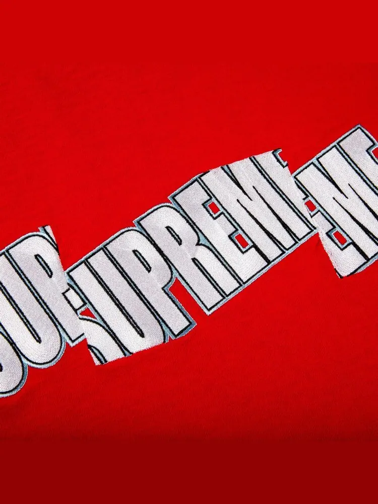 Футболка Supreme Cut Logo Short-Sleeve Top 'Red' — изображение 2 из 2, красный