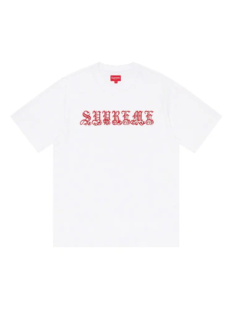 Топ Supreme Old English Rhinestone Short-Sleeve Top — изображение 1 из 1, белый