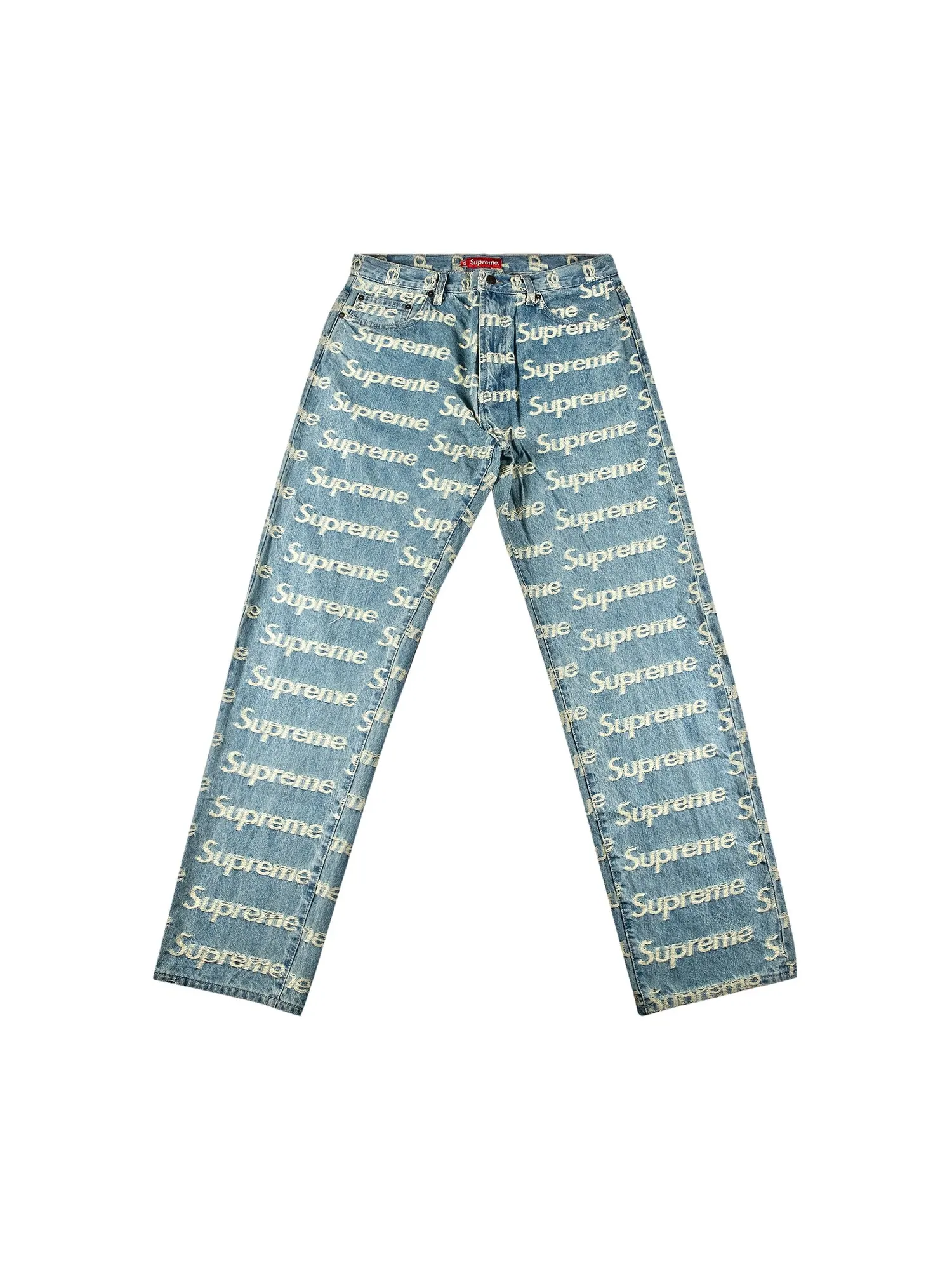 Джинсы Supreme Frayed Logos Regualr Blue — изображение 1 из 3