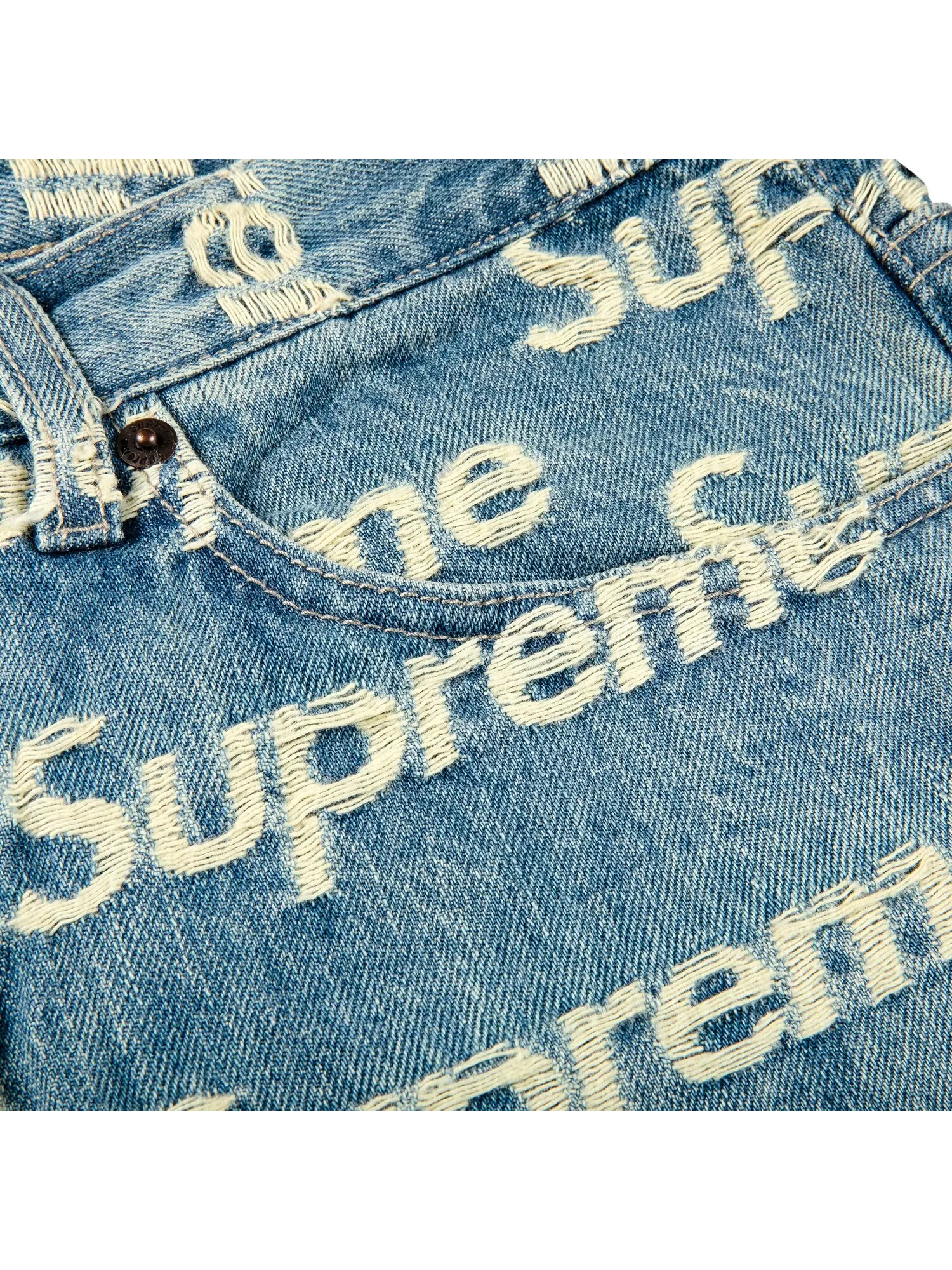 Джинсы Supreme Frayed Logos Regualr Blue — изображение 3 из 3