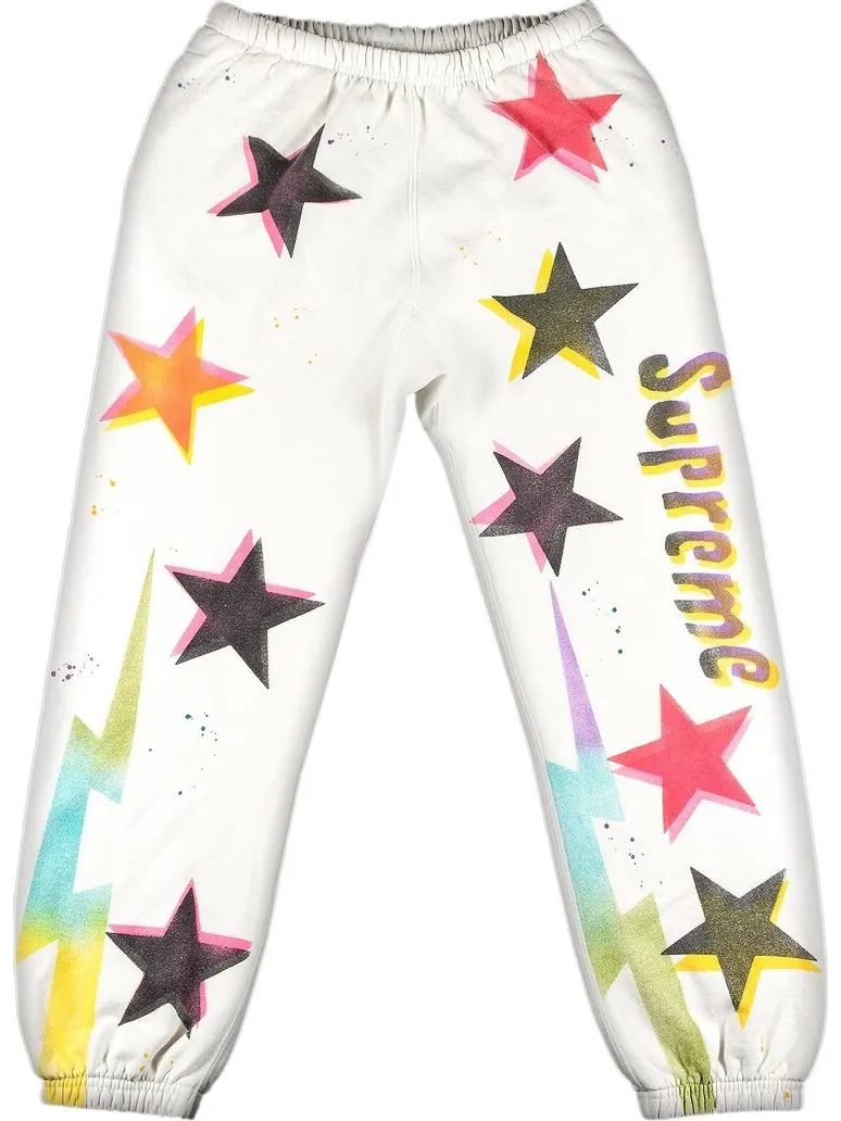 Спортивные брюки Supreme Gonz Stars Sweatpant 'White' — изображение 1 из 3, белый