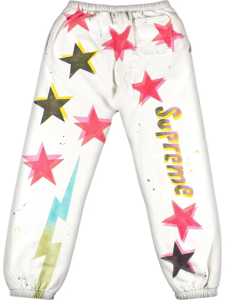 Спортивные брюки Supreme Gonz Stars Sweatpant 'White' — изображение 2 из 3, белый