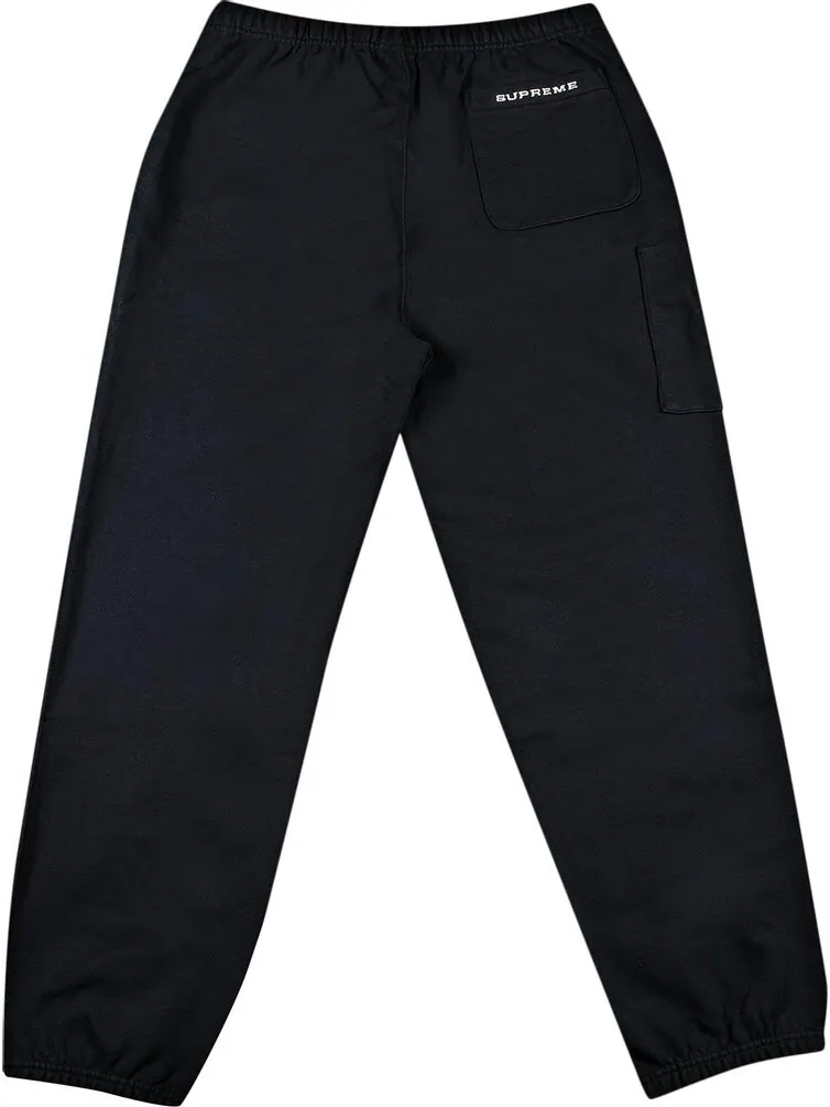 Спортивные брюки Supreme x Nike Cargo Sweatpant 'Black' — изображение 2 из 3, черный