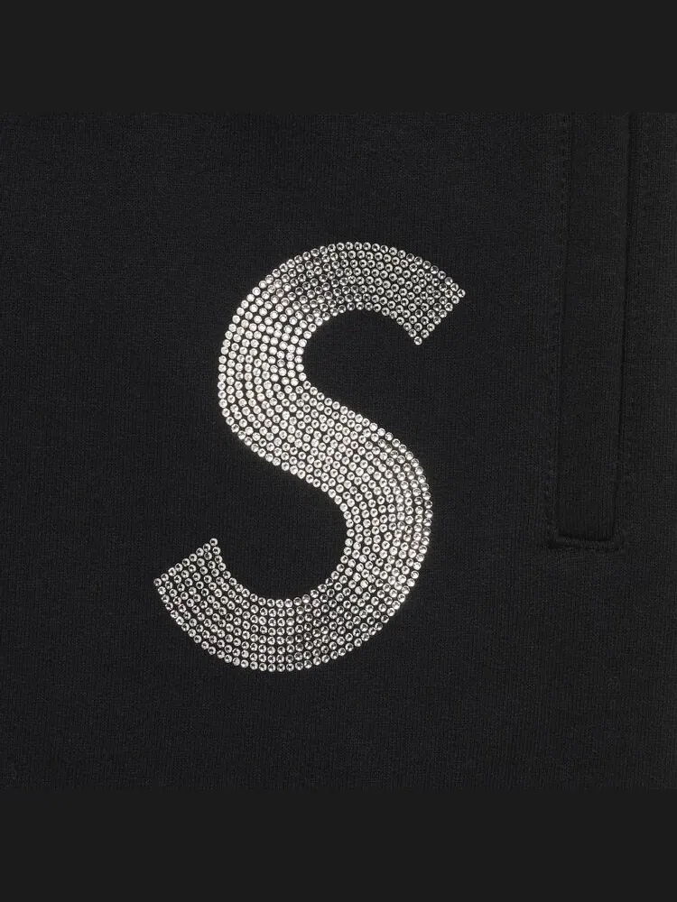 Спортивные брюки Supreme x Swarovski S Logo Sweatpant 'Black' — изображение 3 из 3, черный